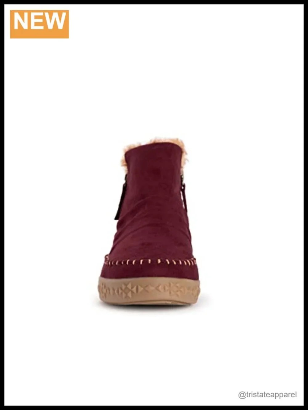 MUK LUKS Women's Ankle Bootie Memory Foam Water Resistant Zip